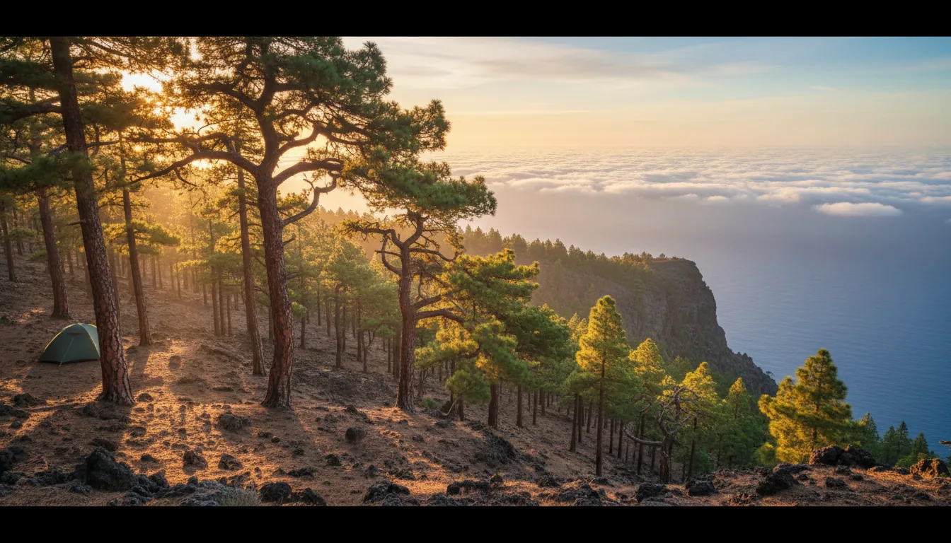 Pinar de Tamadaba en Gran Canaria al atardecer