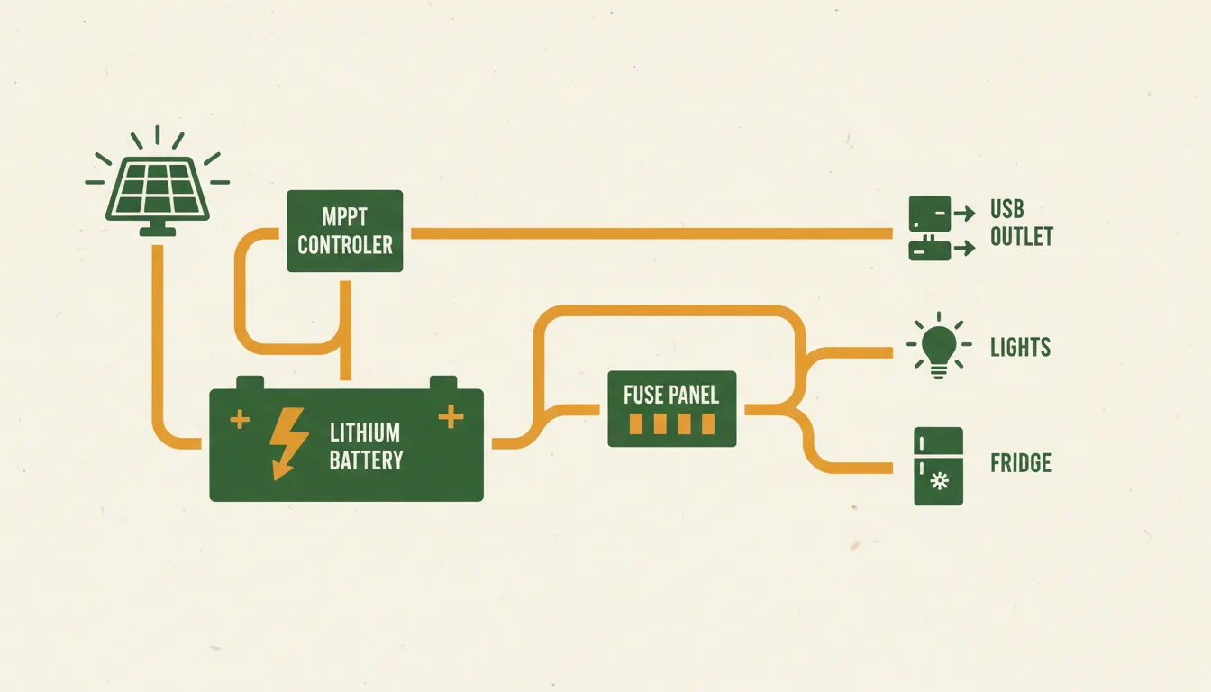 Diagrama eléctrico simplificado de camper