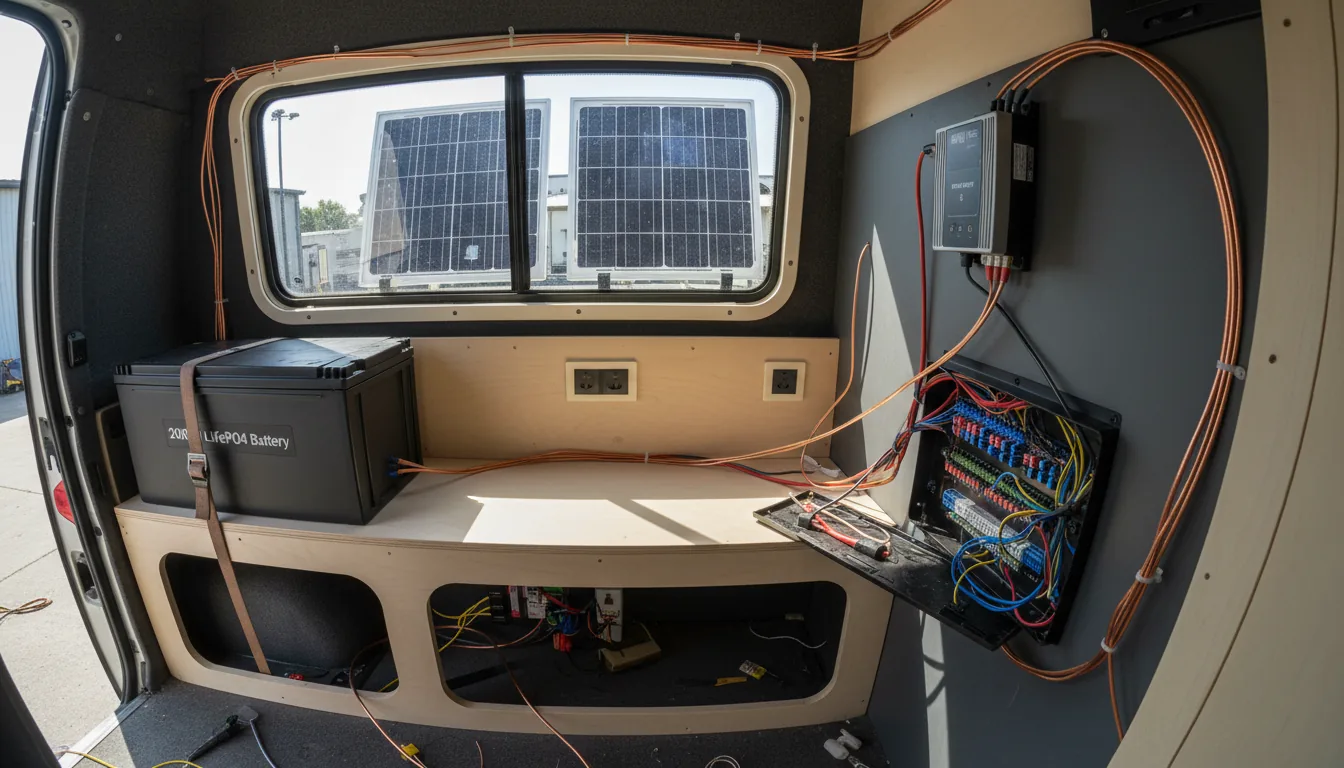 Instalación eléctrica 12V con paneles solares en camper