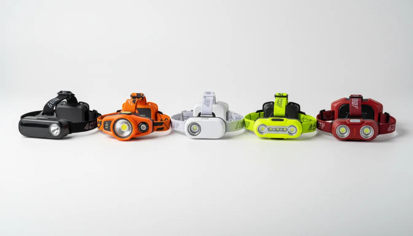 Cinco frontales trail running alineados