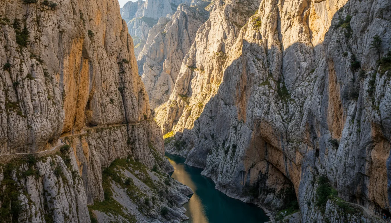Cares Gorge con sendero estrecho